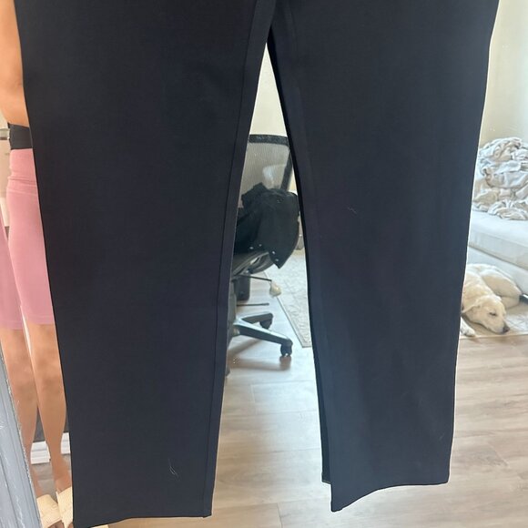 Quince Ultra-Stretch Ponte Straight Leg Pants Knit Fitted in Black Size Small - Picture 7 of 13